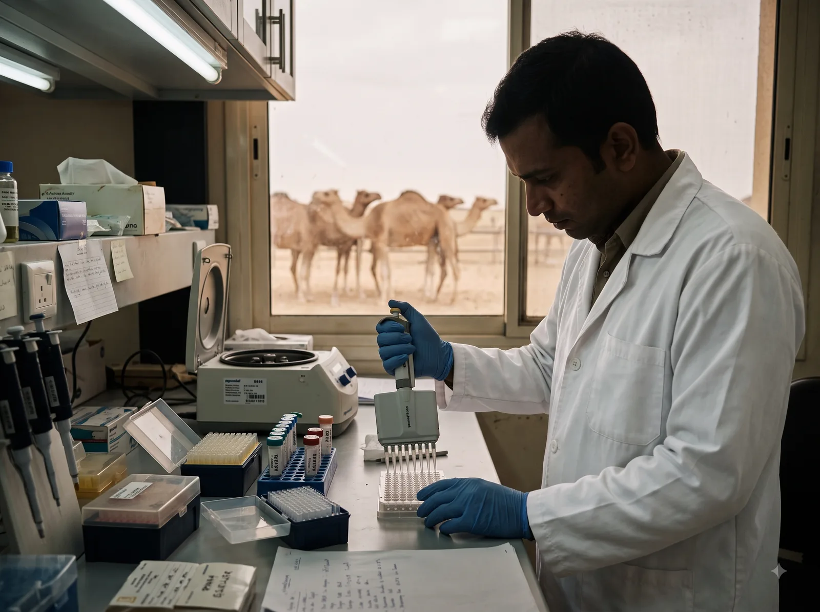 Samples being analysed in the laboratory